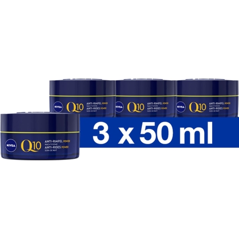 3x Nivea Q10 Nachtcrème Power Anti-Rimpel 50 ml