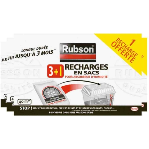 4x Rubson Vochtopnemer Navullingen Vochtopnemer Navulling 4 x 1 kg