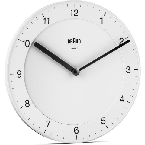 Braun BC06W Kwarts Wandklok Analoog Wit