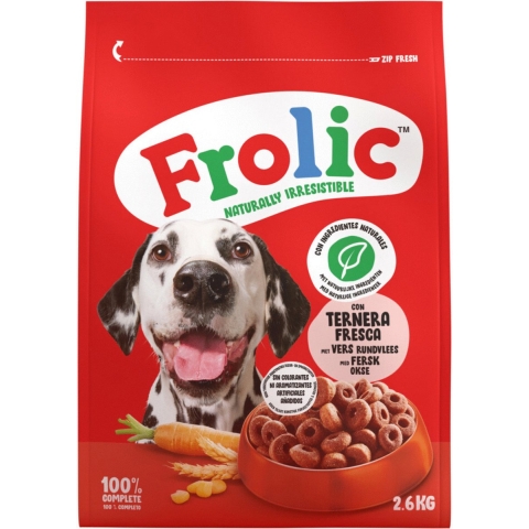 Frolic met rund hondenvoer 3 x 2,6 kg