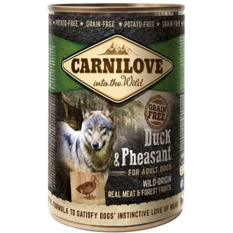 Carnilove eend & fazant natvoer hond (blik) 12 x 400 g