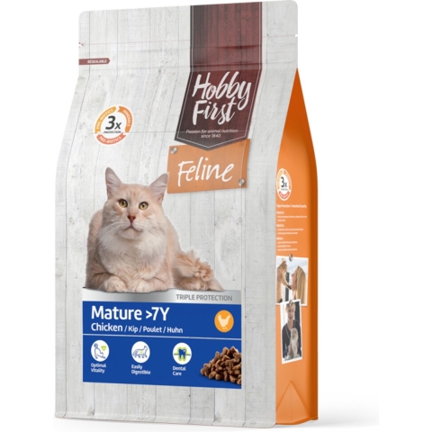 HobbyFirst Feline Mature 7+ kip kattenvoer 2 x 4,5 kg