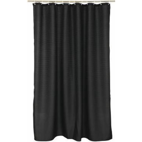 Douchegordijn Jacquard Textiel 100% Polyester 180x200cm Zwart Kompleet Met