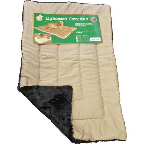 Ligkussen cozy duo beige zwart 120 x 73 cm - Gebr. De boon