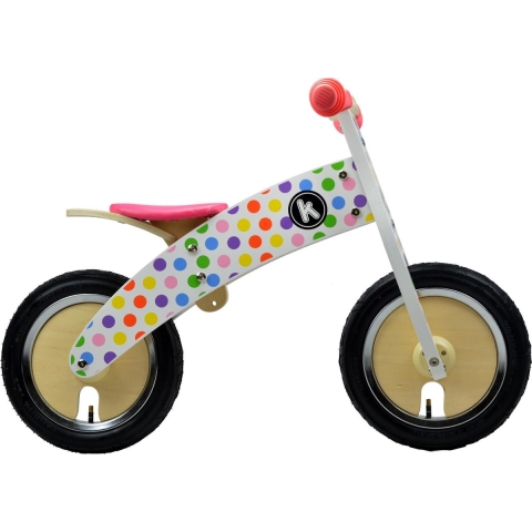 Loopfiets hout Kurve Pastel Dotty