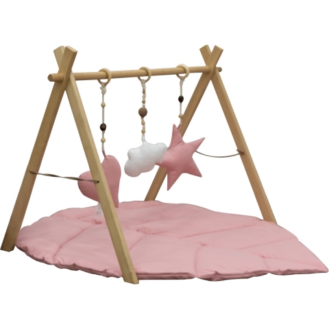 Babygym en Speelkleed MorDesign Leaf Wood Pink