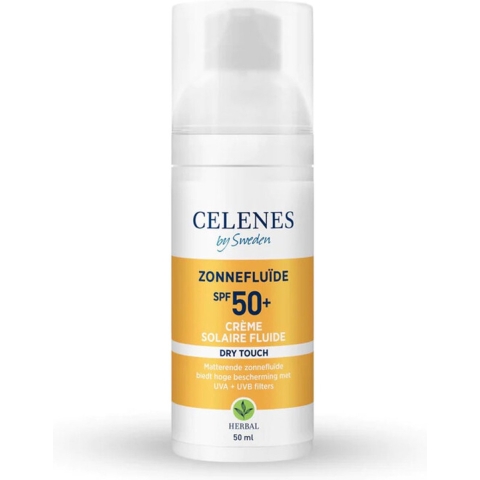 3x Celenes Herbal Dry Touch Zonnefluïde SPF 50+ Alle Huidtypes 50 ml