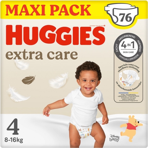 Huggies Extra Care Luiers Maat 4 (8 - 16 kg) 76 stuks