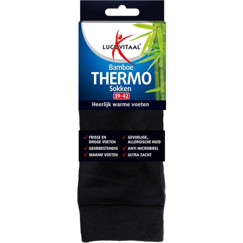 12x Lucovitaal Thermosokken Bamboe 39-42 1 paar