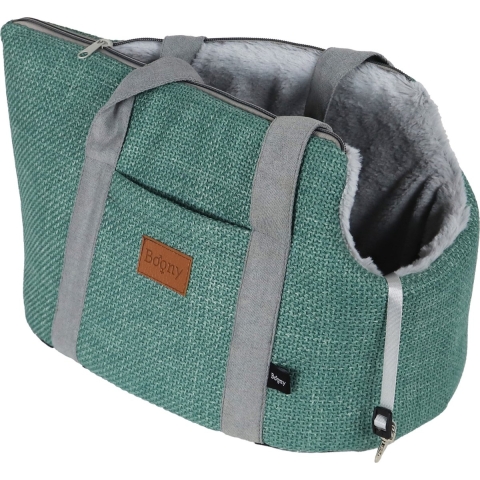Boony Hondentas Linnenlook + Draagband Pastel Groen 46 cm