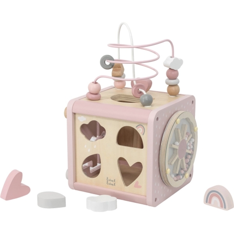 Activiteitenkubus Label-Label Hout Pink