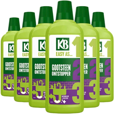 6x KB Easy Gootsteen Ontstopper Concentraat 750 ml