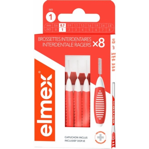 6x Elmex Interdentale Ragers 0,7 mm Oranje ISO Maat 1 8 stuks