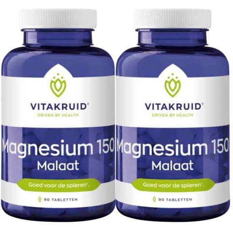 2x Vitakruid Magnesium Malaat 150 90 tabletten