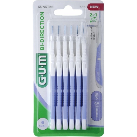 8x GUM Bi-Directions 0.6 mm 6 stuks