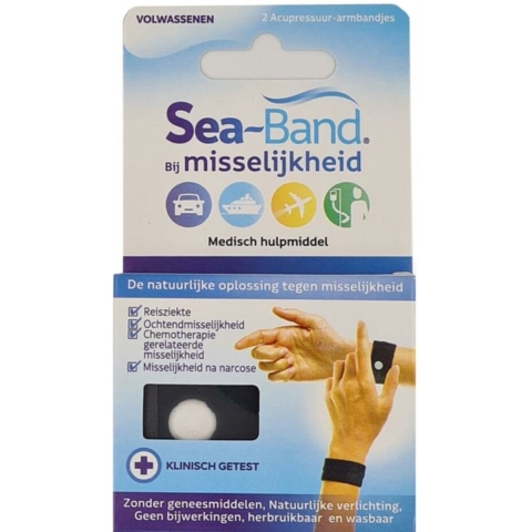 3x Sea Band Polsband bij Misselijkheid Zwart