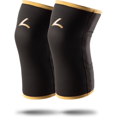Reeva Powerlifting Knee Sleeves - Knie Bandages - 7 mm - Goud - XL