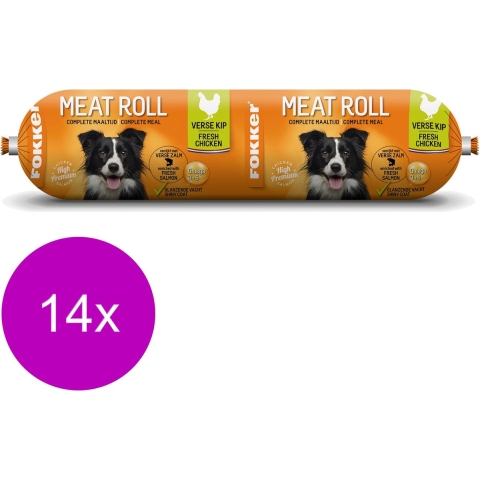 14x Fokker Meat Roll Kip - Zalm 350 gr