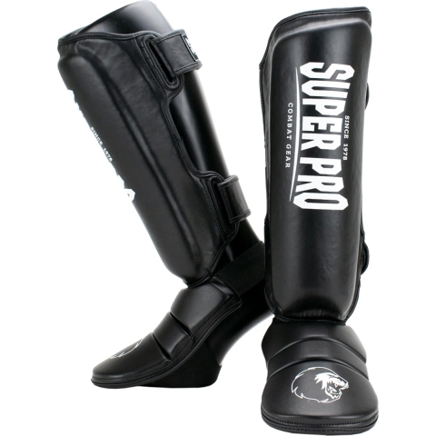 Super Pro Combat Gear Protector Scheenbeschermers - Zwart/Wit - XS