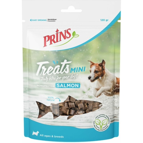 10x Prins Treats Mini Hondensnacks Zalm 120 gr
