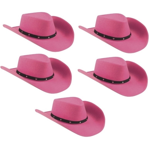 5x Roze cowboyhoeden Wichita voor dames -
