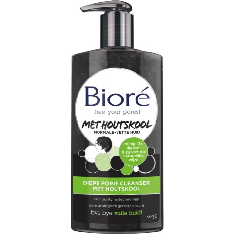 4x Bioré Houtskool Diepe porie cleanser 200 ml