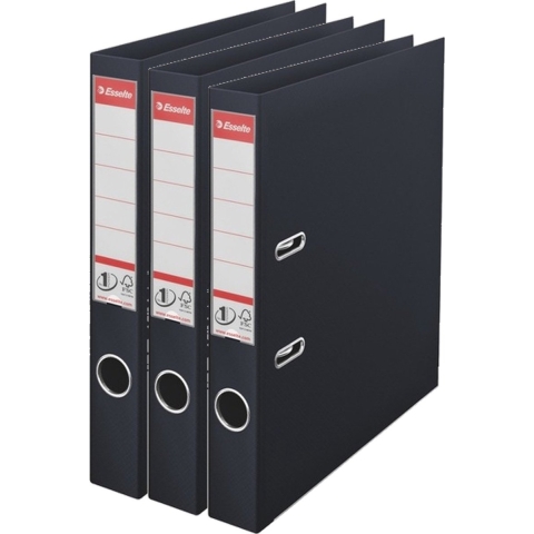 Set van 8x stuks ringband mappen/ordners zwart 50 mm A4 -