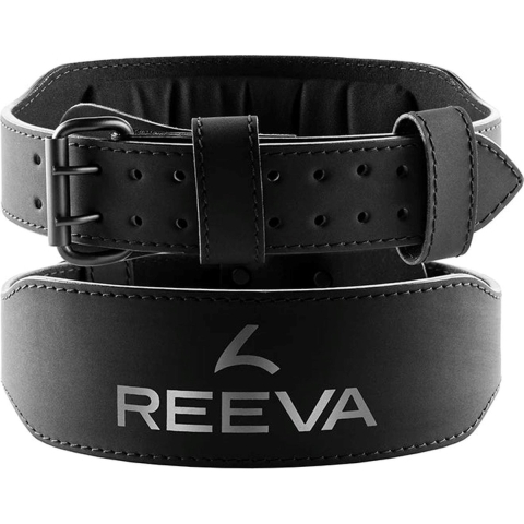 Reeva Lifting Belt van Microfiber Leer - Halterriem - 6 mm - Zwart - L