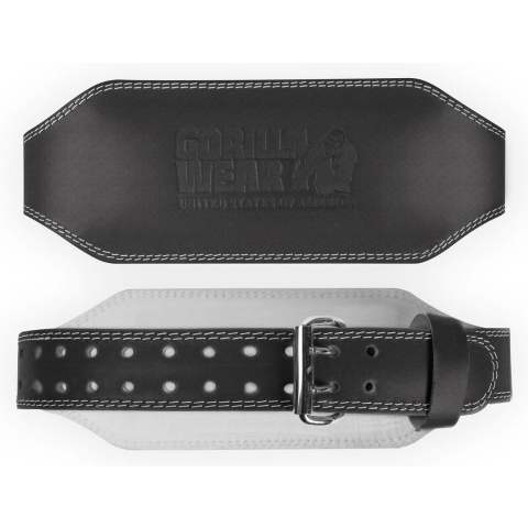 Gorilla Wear 6 Inch Padded Leren Lifting Belt - Zwart - S/M