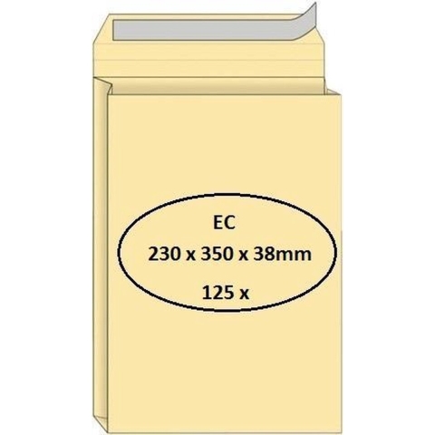 125 Monsterzak enveloppen 230 x 350 x 38 mm crème