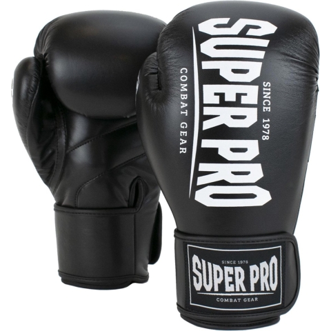 Super Pro Combat Gear Champ (Kick)Bokshandschoenen - Zwart/Wit - 16 oz