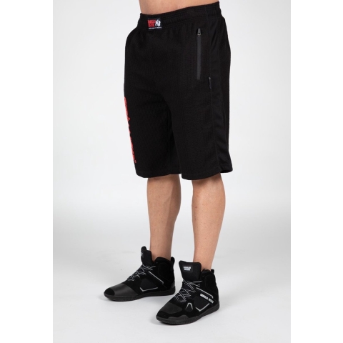 Gorilla Wear Augustine Old School Shorts - Zwart/Rood - 2XL/3XL