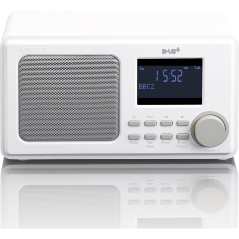 Lenco DAR-010WH radio met DAB+ tuner, FM tuner en timer functie