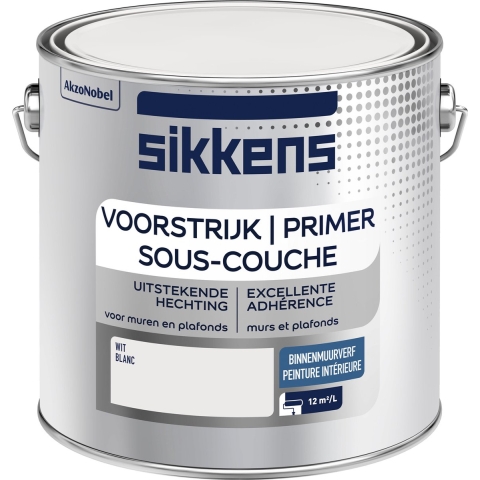Sikkens Binnenmuurverf Mat Voorstrijk - Wit - 2,5L