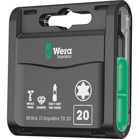 Wera 05057772001 Bit-Box 15 Impaktor TX 15-delige Bitset - Torx - T20
