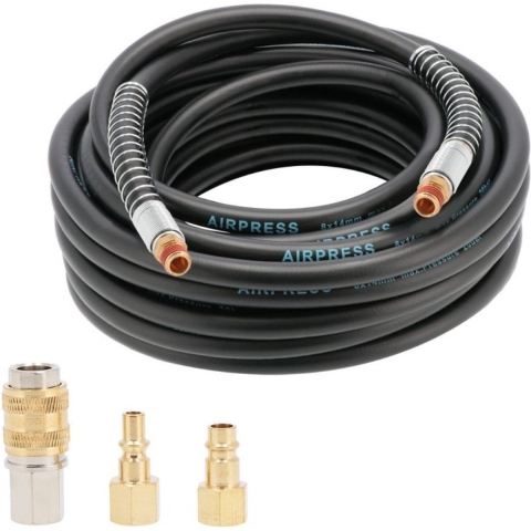 Airpress Luchtslang 20 Bar - 1/4"- 10m - 14x8mm - Incl Nippels