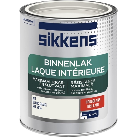 Sikkens Binnenlak Hoogglans - Ral 9016 - 750ml