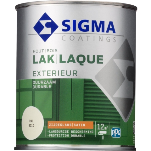 Sigma Houtlak Exterieur Zijdeglans - RAL 9010 - 0.75L