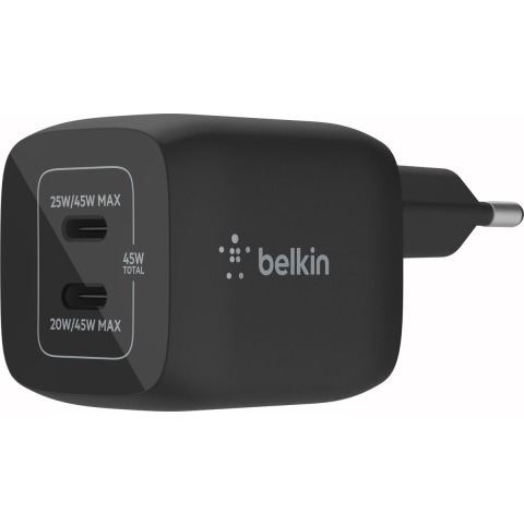 Belkin 45w Pd Pps Dual Usb-c Gan Charger - Universal