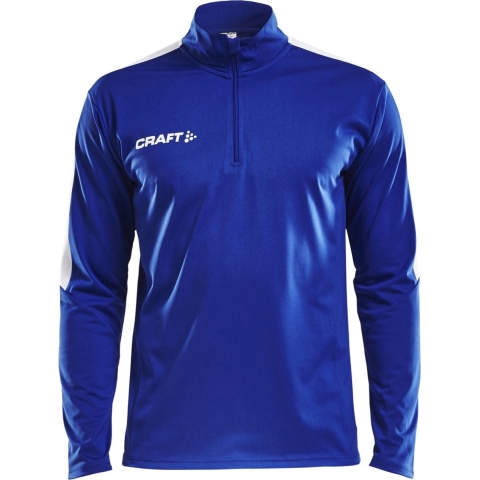 Craft 1905611 Progress Halfzip Tee LS M - Club Cobolt/White - XS