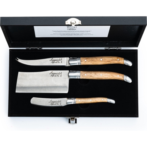 Laguiole Style de Vie Kaasmessenset Luxury Line Eikenhout - 3 stuks