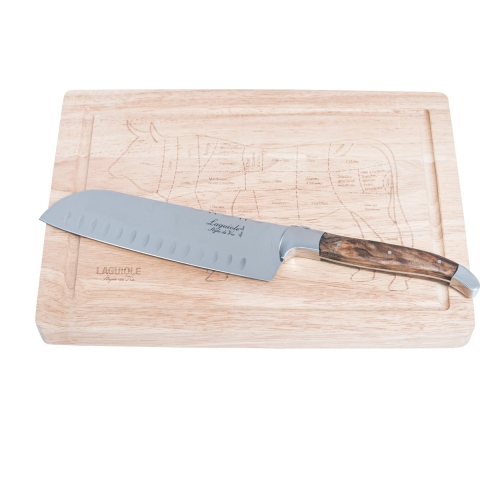 Laguiole Style de Vie Santokumes Olijfhout Met Snijplank