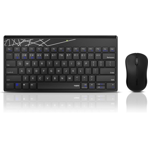 Rapoo Draadloze Combo Set Toestenbord En Muis Multi-mode 8000M Zwart QWERTY US