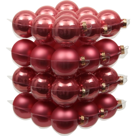 72x stuks glazen kerstballen bubblegum roze 6 cm mat/glans -