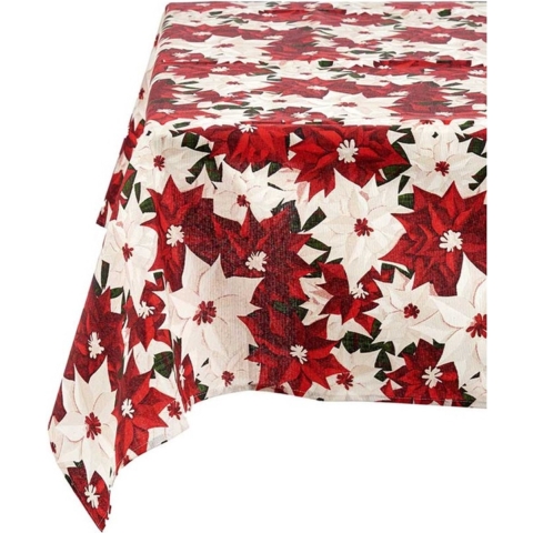Set van 2x stuks kerst print tafelkleden katoen/polyester canvas formaat 140 x 180 cm -