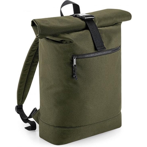 Atlantis BG286 Recycled Roll-Top Backpack - Military-Green - 32 x 44 x 13 cm