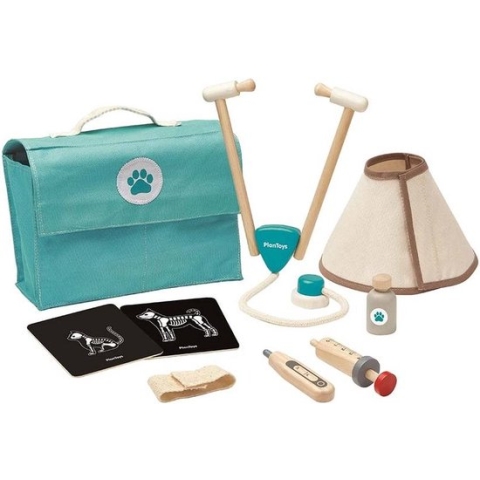 PlanToys Houten Speelgoed Dierenarts-set