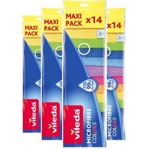 4x Vileda Microvezeldoek Colors 14 stuks