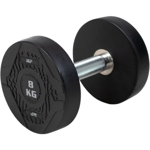 Muscle Power Ronde Dumbbell - Rubber - Per stuk - 8 kg