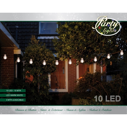 Buiten feestverlichting lichtsnoer warm witte lampbolletjes 10 meter -